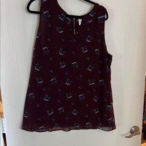 CAbi Red Sleeveless Blouse Elegant Lightweight Top